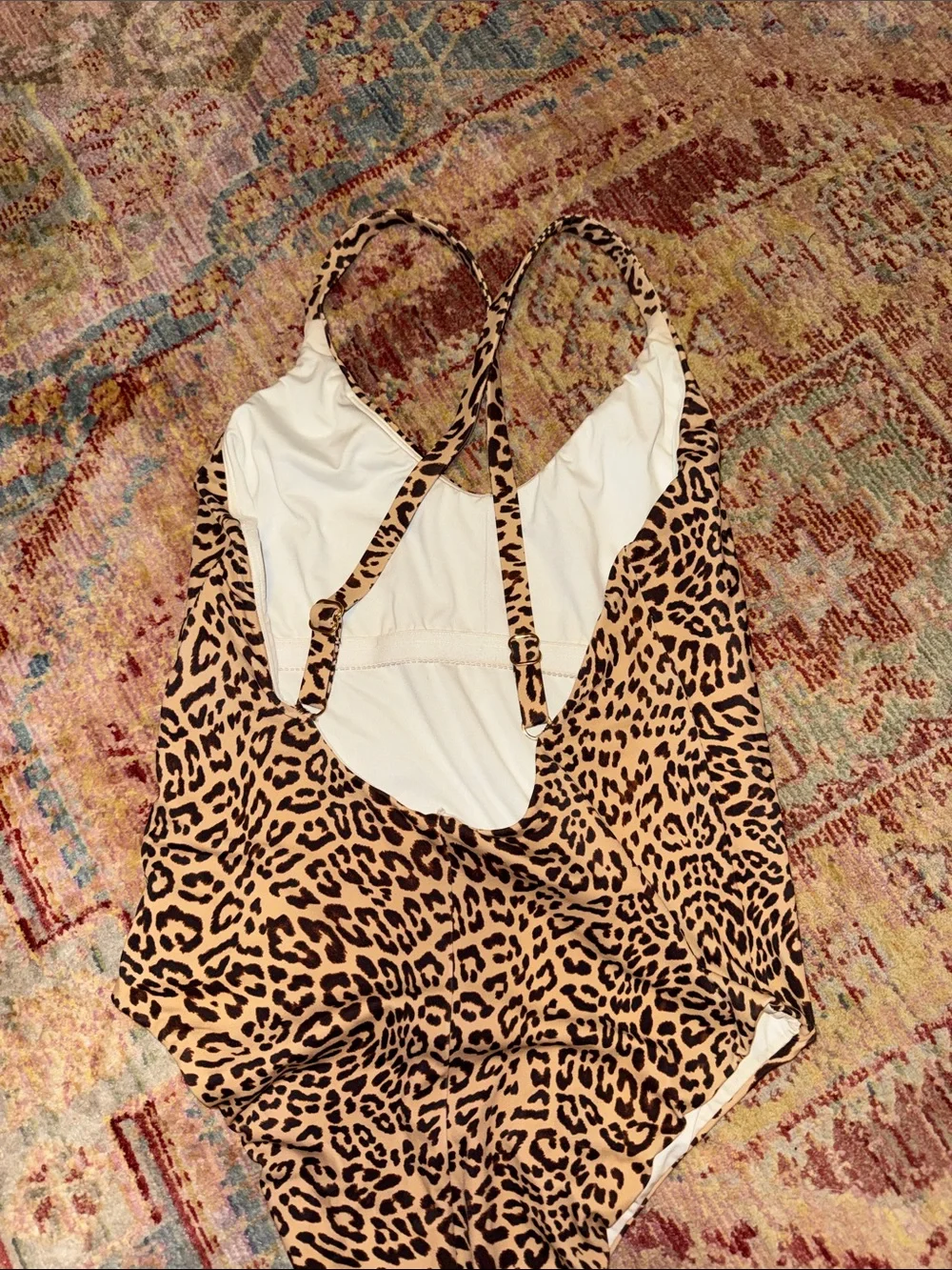VENUS Leopard Print One-Piece Swimsuit in Tan and Black